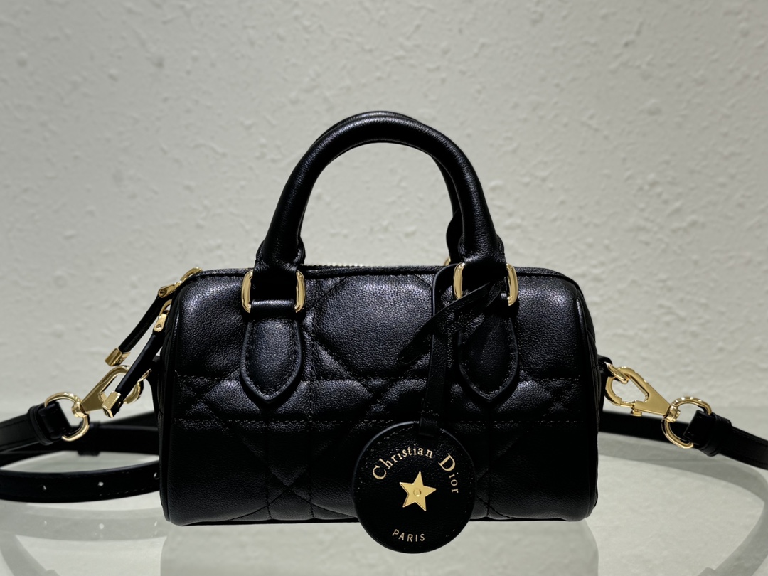 Dior Groove 17 Mini Bag Black Macrocannage Calfskin